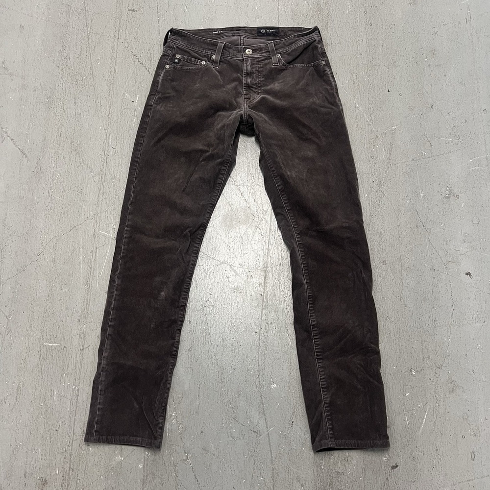 AG Adriano Goldschmied Tellis Corduroy Pants Women's 32x30 Slim Fit Brown Casual